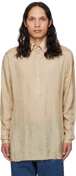 Edward Cuming SSENSE Exclusive Beige Fitted Polo