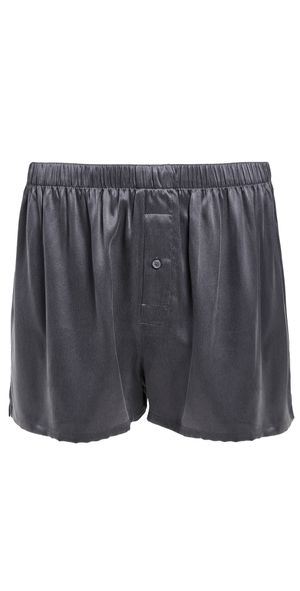 Lunya Washable Silk Boxers Meditative Grey XXL
