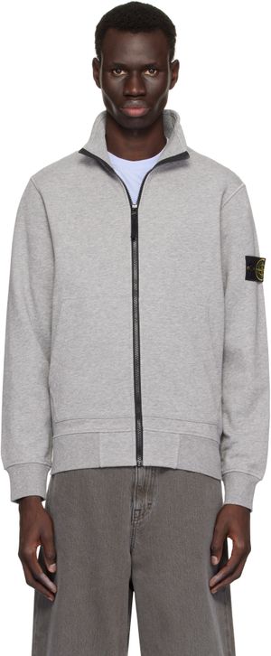 Stone Island Gray Logo Patch Sweater