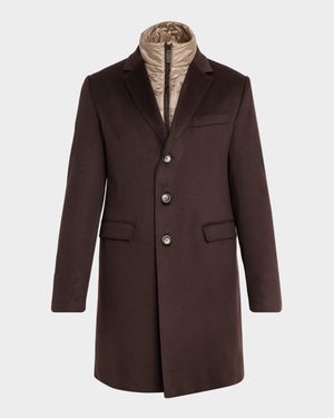 Men's Cashmere Coat w/ Removable Bib