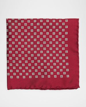 Men's Geometric Silk Pocket Square