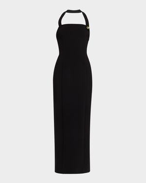 Davina Sculpted Halter Midi Dress