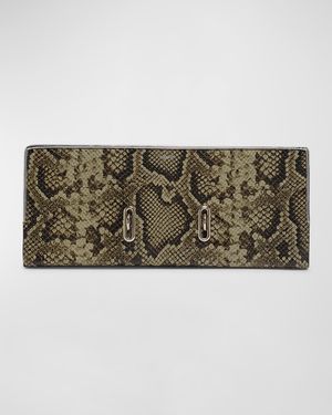 Binder Python-Print Leather Clutch Bag