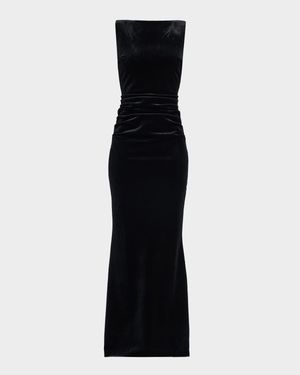 Nima Low-Back Velvet Mermaid Gown