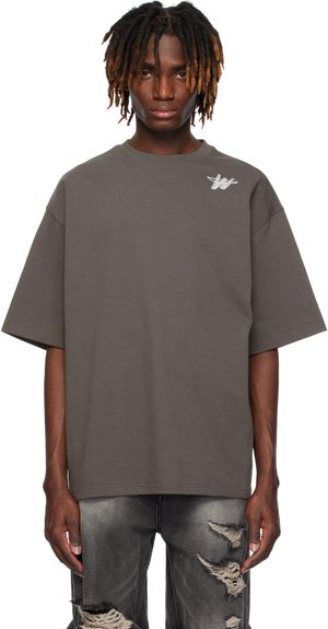 We11done T-shirt gris à logo WD