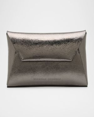 Duo Metallic Leather Pouchette Crossbody Bag