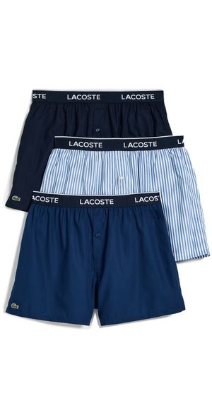 Lacoste Cotton Poplin Boxers 3 Pack Multi M