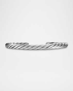 Men's Cable Cuff Bracelet in Silver, 6mm