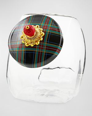 Cookie Jar with Black Tartan Lid