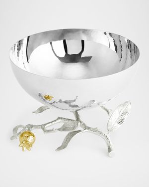 Pomegranate Silver & Gold Small Bowl with 24K Goldplate