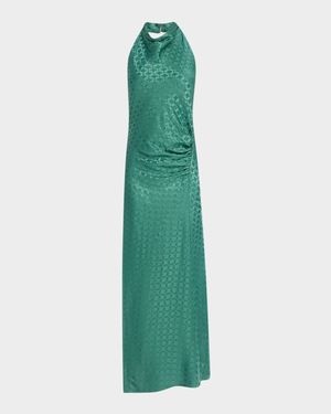 Maggie Printed Halter Maxi Dress