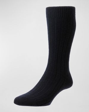 Men's Waddington Cashmere Ribbed Mid-Calf Socks