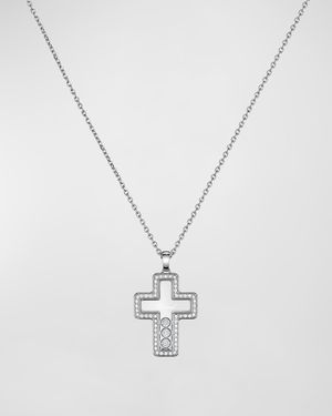 Happy Diamonds 18K White Gold Cross Pendant Necklace