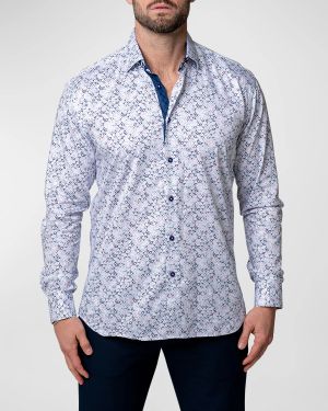 Men's Fibonacci Patterned Sport Shirt