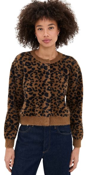 Line & Dot Monroe Leopard Cardigan Brown Multi S