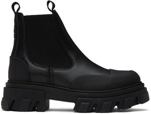 GANNI Black Low Chelsea Boots