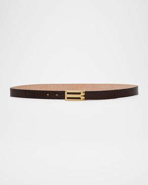 Gold-Plated B-Logo Leather Belt