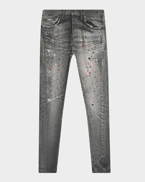 Men's Embellished Mid-Rise Skinny Jeans