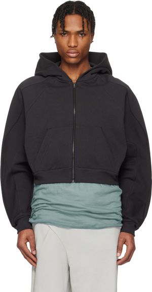 Ottolinger Black Multiline Zip Hoodie