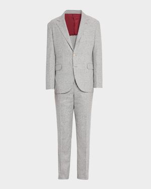 Men's Plaid Donegal Effect Two-Piece Suit