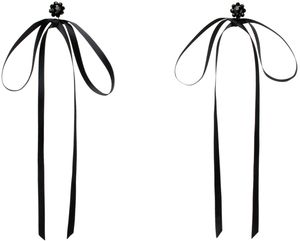 Simone Rocha Black Bow Ribbon Stud Earrings