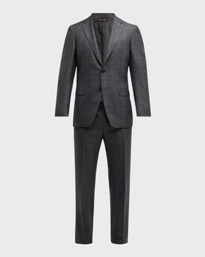 Men's 150s Luxury Twill Tonal Check Suit