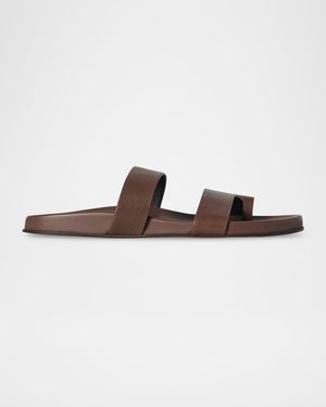 Hugh Leather Toe-Ring Slide Sandals