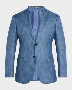 Men's Bamboo Textured Grid Sport Coat