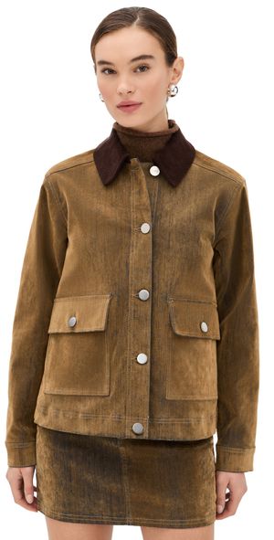 ALIGNE Bark Denim Flock Barn Jacket Sand M