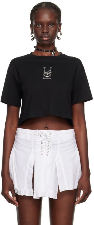 Ludovic de Saint Sernin Black Crystal-Cut T-Shirt