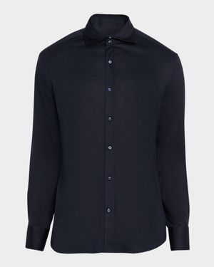 Men's Silk and Cotton Jersey Sport Shirt