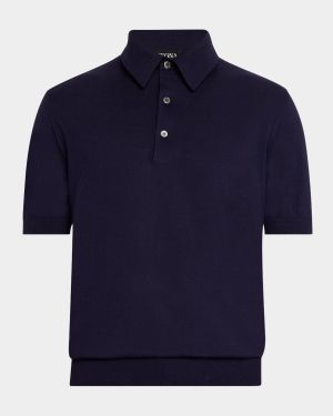 Men's Premium Cotton Short-Sleeve Knit Polo Sweater