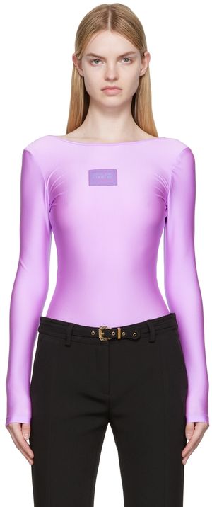 Versace Jeans Couture Purple Shiny Bodysuit