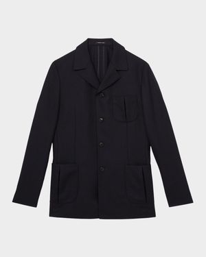 Men's Wool-Blend Slim-Fit Navy Jacket