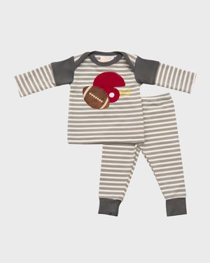 Boy's Game On Striped Top and Leggings, Size Newborn-24M