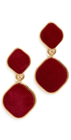 Heaven Mayhem Alma Earrings Gold/Burgundy One Size