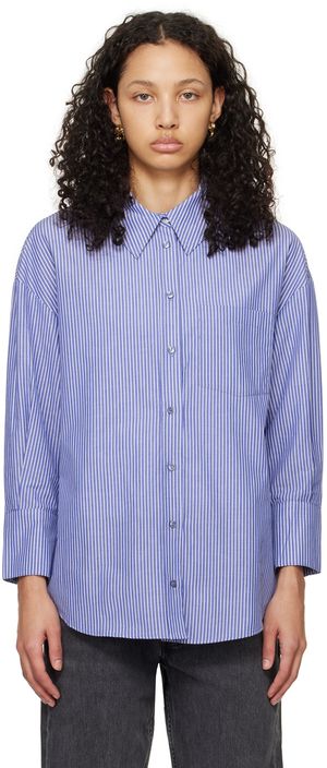ANINE BING Chemise Mika bleue
