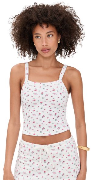 GUIZIO Dani Terry Tank Ditsy Floral M