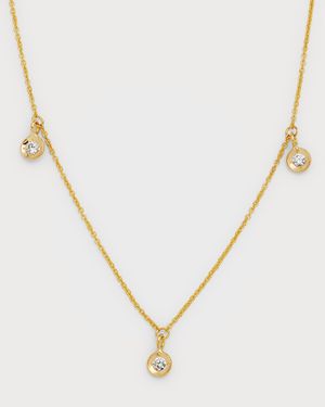 18k 3-Diamond Dangle Necklace