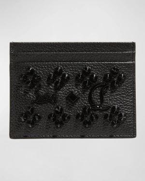 Kios Card Case in Leather with Loubinthesky Spikes