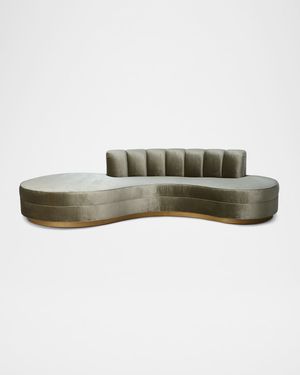 Layla Channel Tufted Curved Sofa 121"