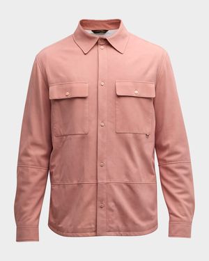 Men's Suede Patch Pocket Overshirt