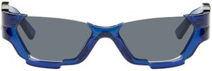 Feng Chen Wang SSENSE Exclusive Blue Deconstructed Sunglasses