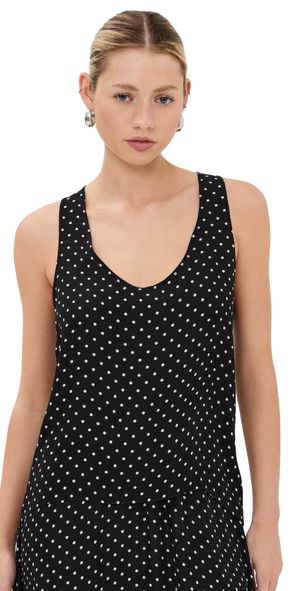 WARDROBE. NYC Silk Tank Black Polka Dot XS