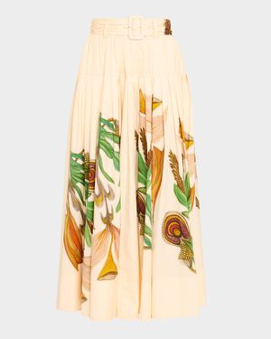 Filagree Printed Midi Skirt