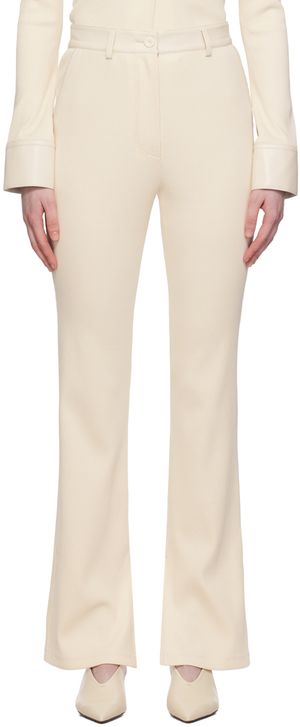 Nanushka Pantalon Mykas blanc cassé