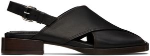 LEMAIRE Black Cross Flat Sandals