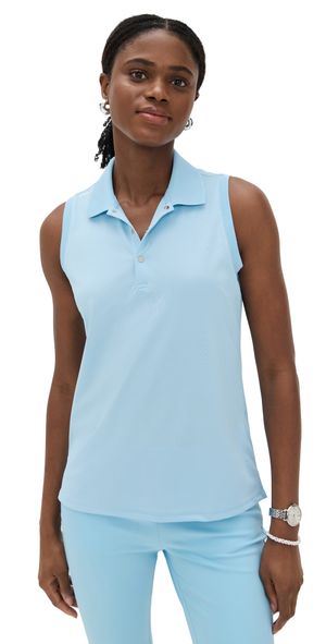 RLX Ralph Lauren Sleeveless Air Tech Pique Polo Pool Blue M