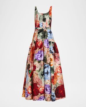 Diana Structured Drop-Waist Maxi Dress