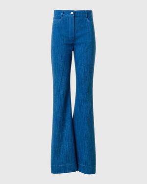 Courtney Bootcut-Leg Washed Denim Pants